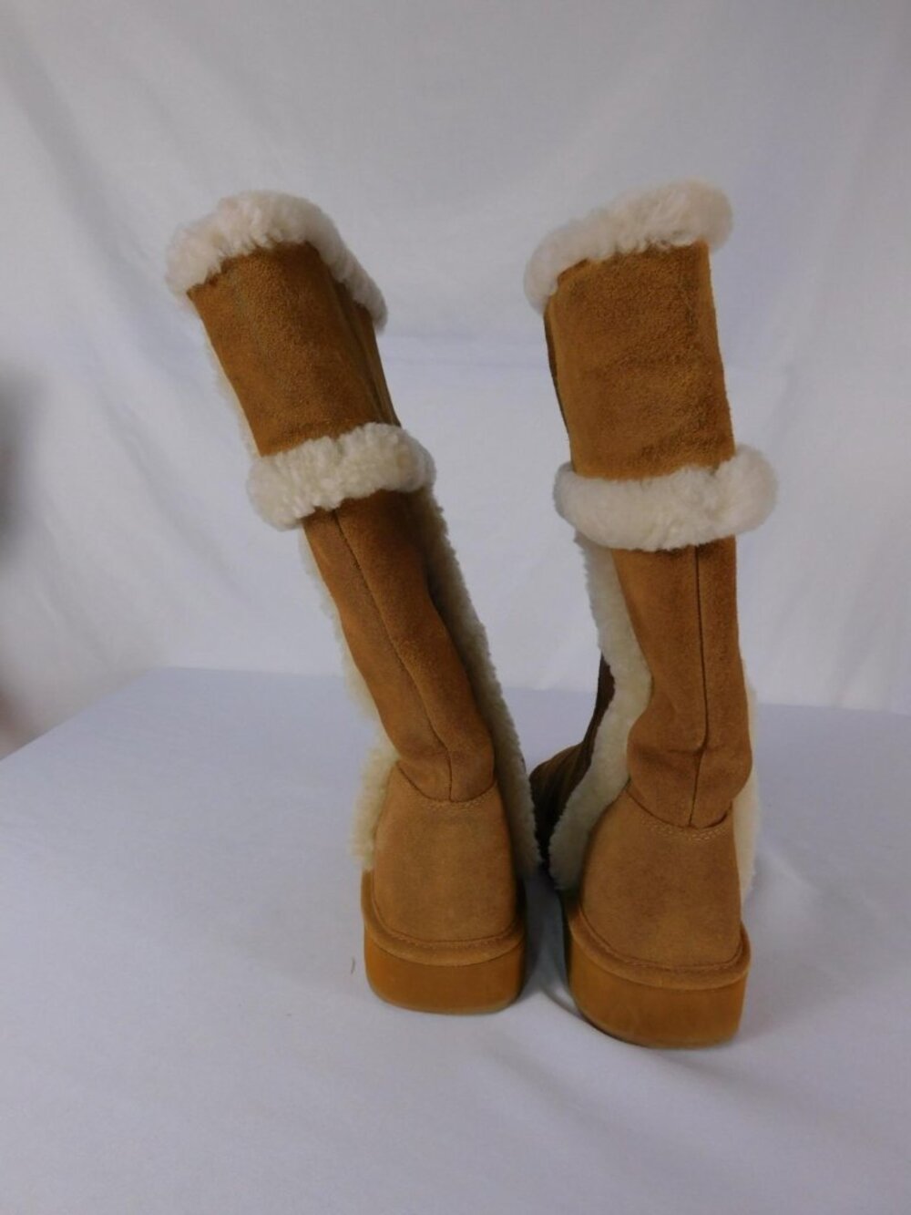 Michael Kors Boots Womens Size 7 Brown Suede Shearling Lined Mid-Calf Logo - Picture 6 of 8
